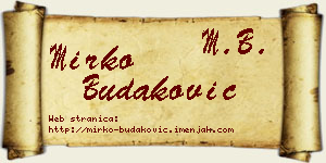 Mirko Budaković vizit kartica